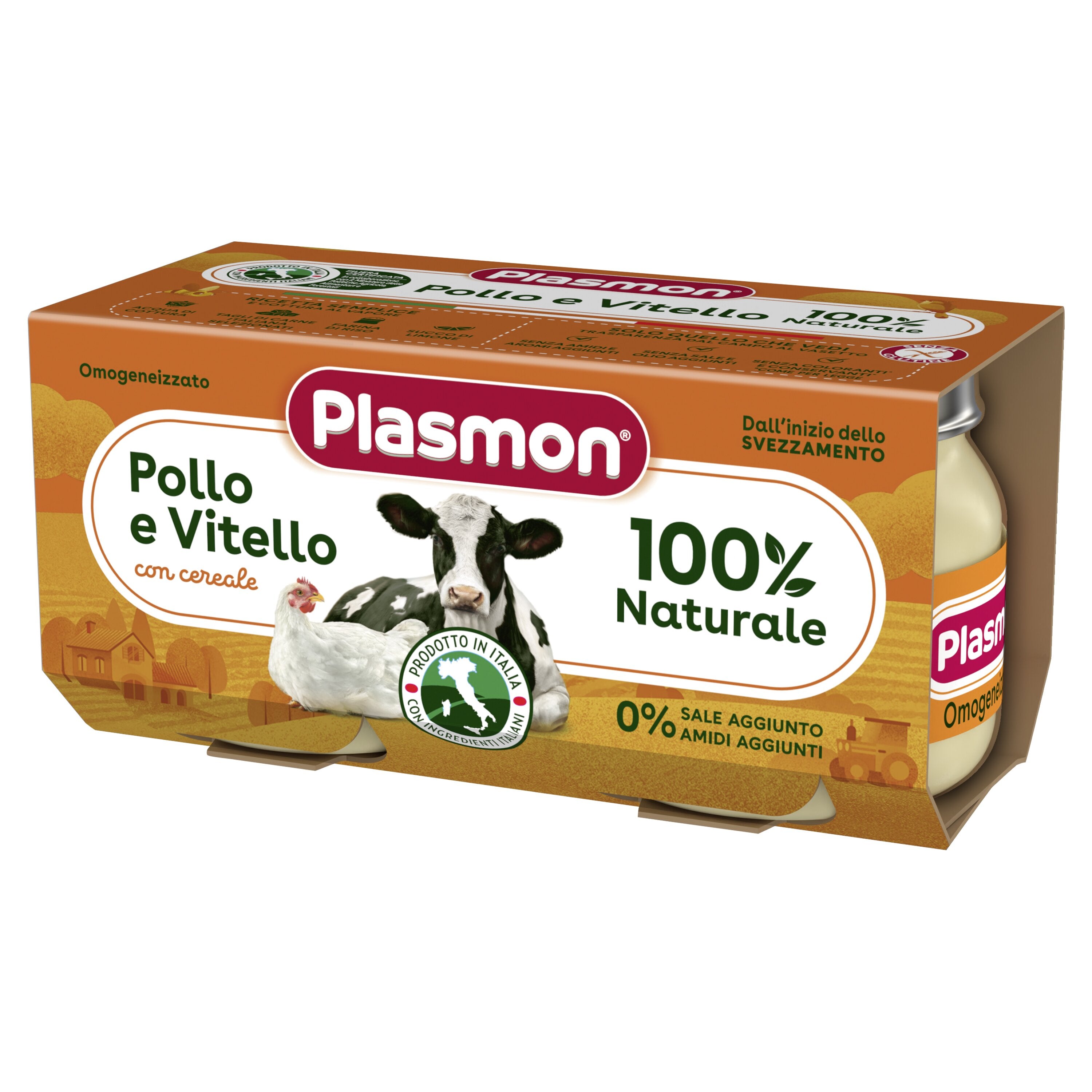 Plasmon omogeneizzato vitello pollo 80 g x 2 pezzi