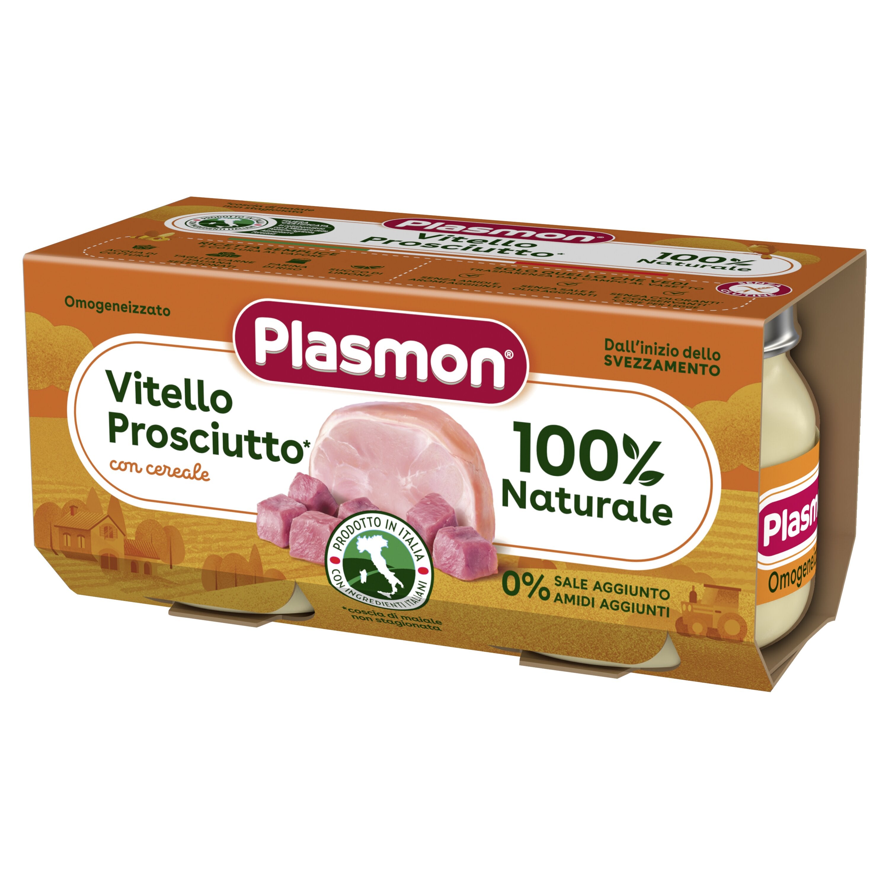 Plasmon omogeneizzato vitello prosciutto cotto 80 g x 2 pezzi