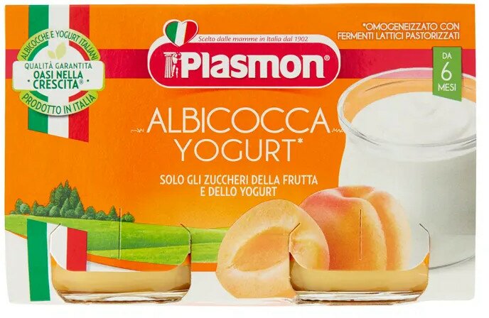 Plasmon omogeneizzato yogurt albicocca 120 g x 2 pezzi
