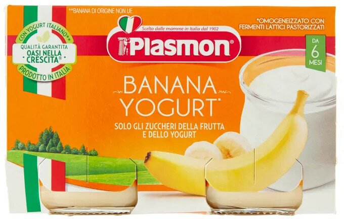 Plasmon omogeneizzato yogurt banana 120 g x 2 pezzi