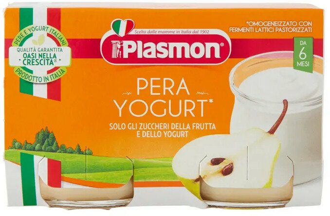 Plasmon omogeneizzato yogurt pera 120 g x 2 pezzi