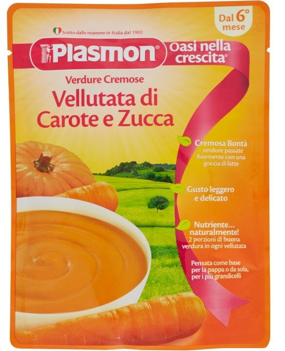 Plasmon pouches vellutata di carote e zucca 180 g