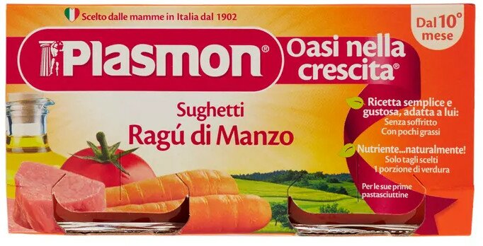 Plasmon sughetto ragu' di manzo 80 g x 2 pezzi