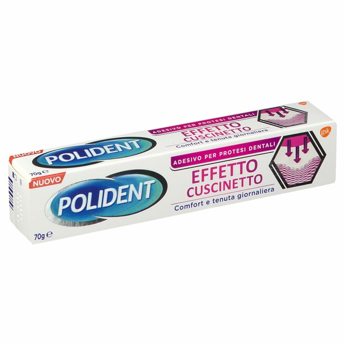 Polident fissativo effetto cuscinetto adesivo per protesi dentali 70 g