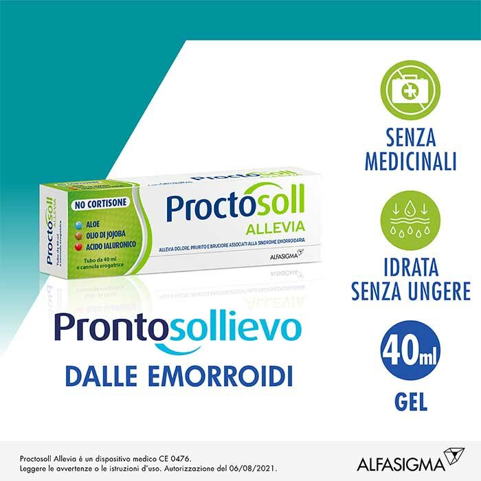 Proctosoll Allevia Gel per la Prevenzione e Cura della Sindrome Emorroidaria 40 ml