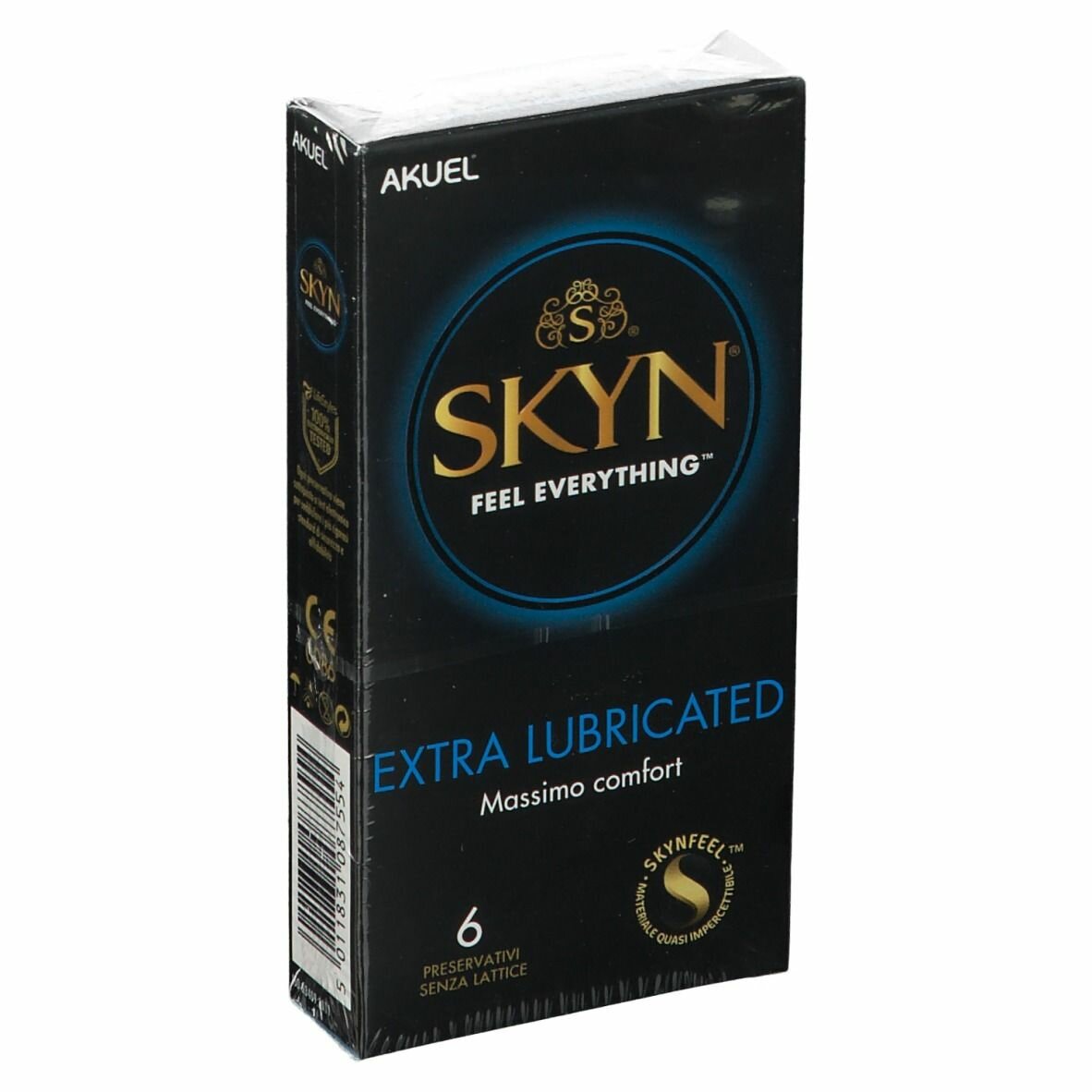 Profilattico ansell akuel skyn extra lubrificato b 6 pezzi