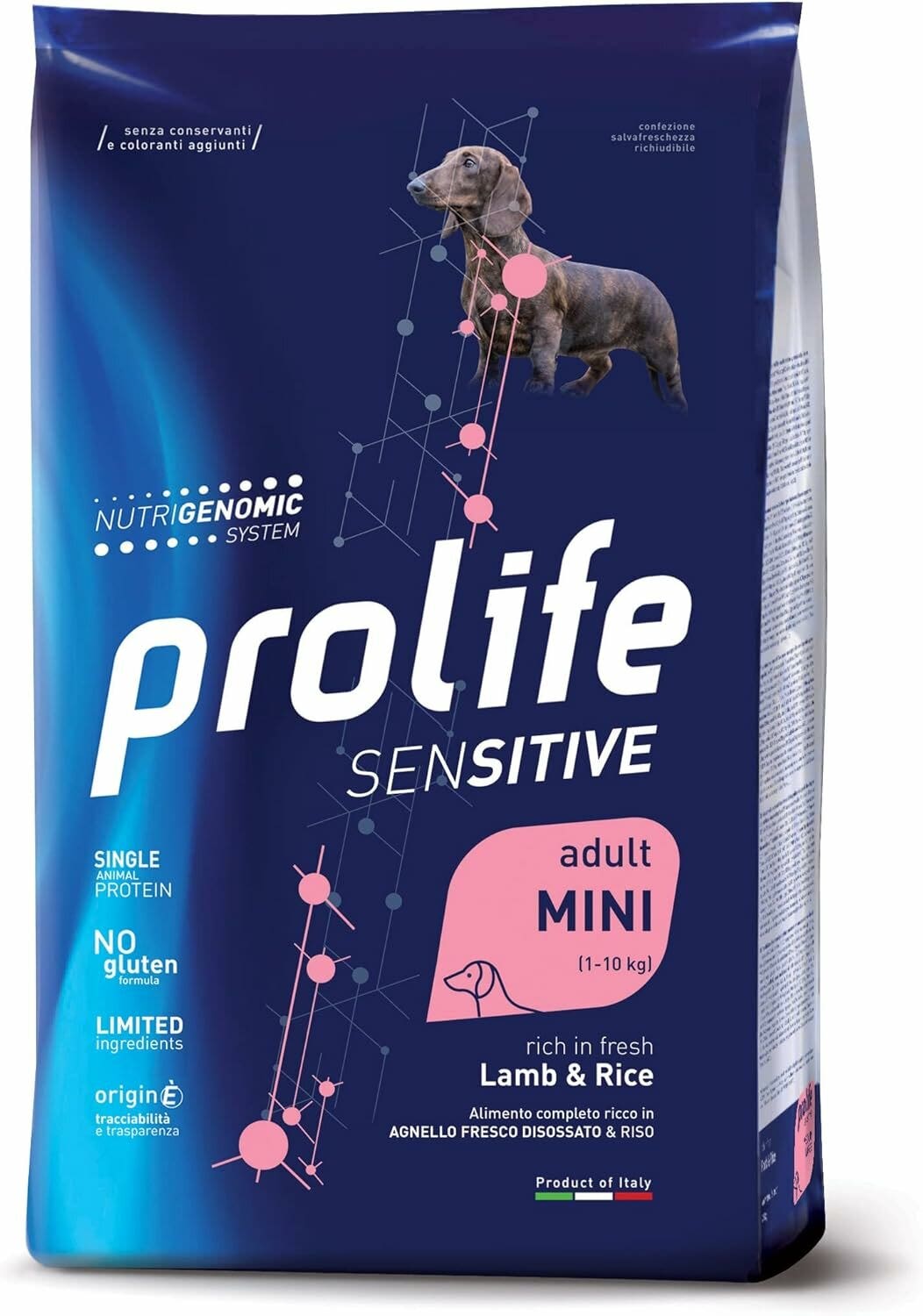 Prolife dog sensitive agnello e riso adult mini 2kg