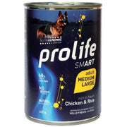Prolife smart pollo fresco con riso cibo umido per cani adulti taglia medio/grande lattina 400g