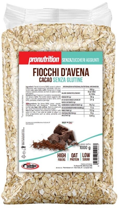 Pronutrition fiocchi d'avena gusto cacao senza glutine 1kg