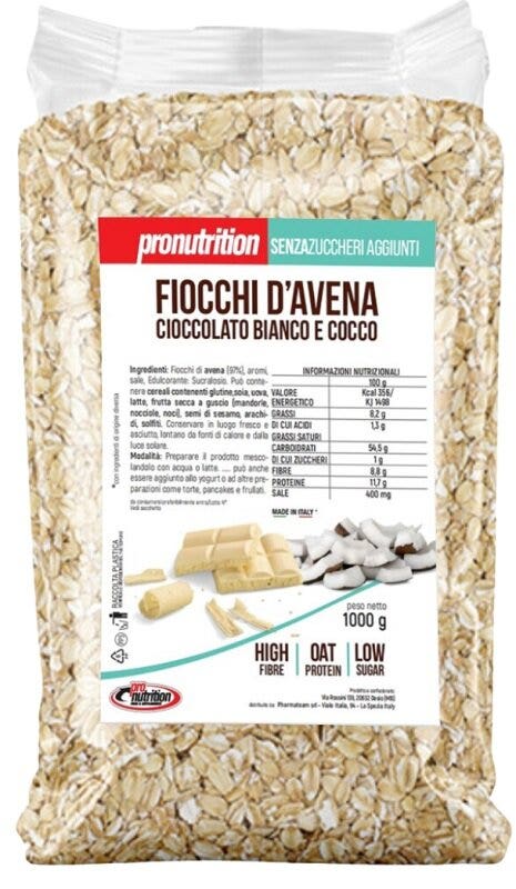 Pronutrition fiocchi d'avena gusto cioccolato bianco & cocco 1kg