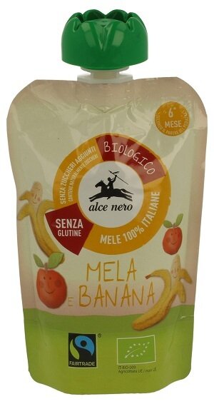 Purea mela/banana doypack bio baby food fairtrade 100 g