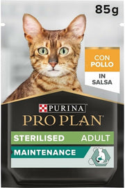 Purina pro plan maintenance pezzetti in salsa con pollo per gatti adulti sterilizzati busta 85g