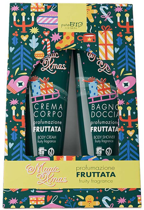 Purobio for skin kit crema corpo e bagno doccia75 ml fragranza fruttata