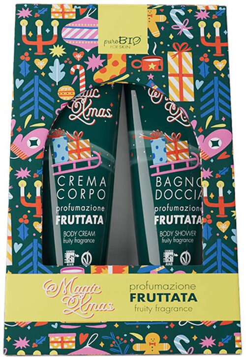 Purobio for skin kit crema corpo e bagno doccia da 150 ml fragranza fruttata