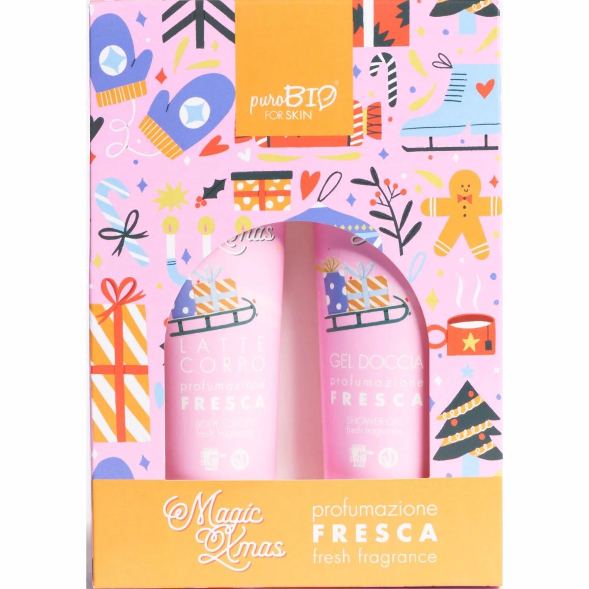 Purobio for skin kit gel doccia e latte corpo da 150 ml fragranza fresca