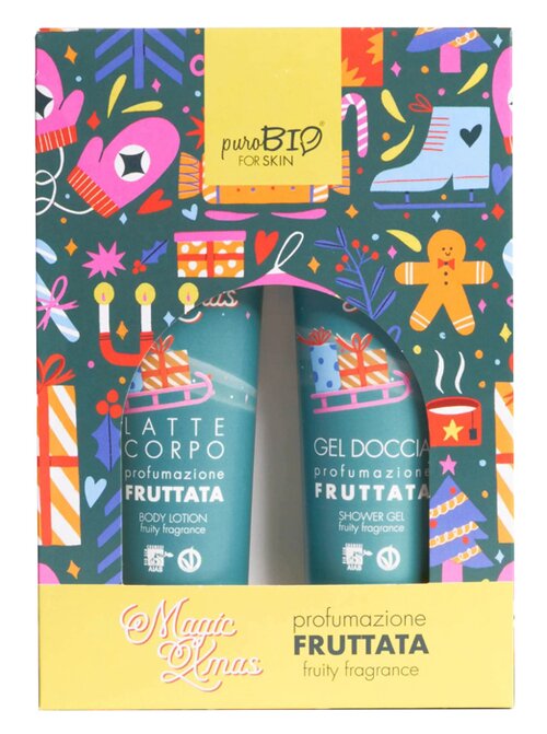 Purobio for skin kit gel doccia e latte corpo da 150 ml fragranza fruttata