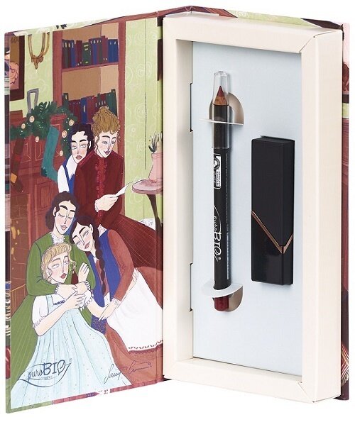 Purobio kit piccole donne 1 lipstick rosso fragola 103 + 1 matita lipliner 47