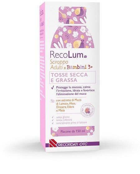 Recolum sciroppo tosse secca e grassa 150ml adulti e bambini 3+