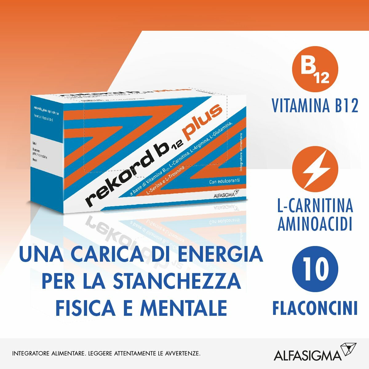 Rekord B12 Plus Integratore Vitaminico 10 Flaconcini 10 ml