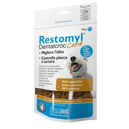 Restomyl Dentalcroc Alimento per Alito Cane Taglia Grande 150g