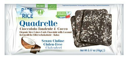 Rice&rice quadrette cioccolato fondente e cocco 90 g