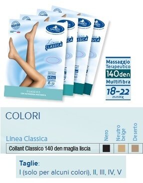 Sauber collant 140 denari maglia liscia neutro beige 5 lineaclassica