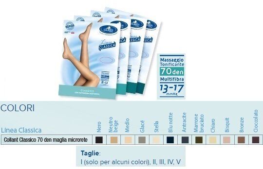 Sauber collant 70 denari maglia microrete neutro beige 4 linea classica