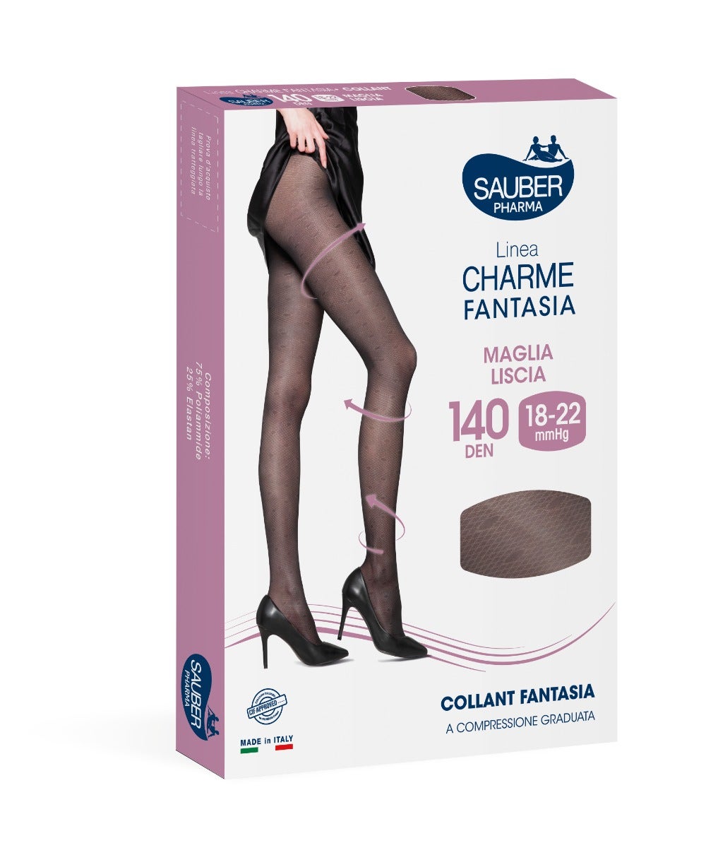 Sauber linea charme fantasia collant 140 denari rombi pois taglia 3
