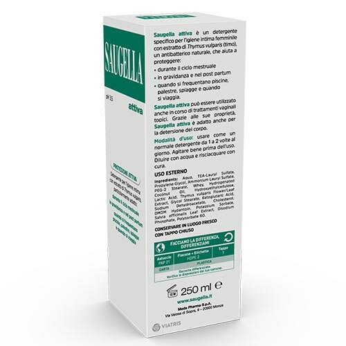 Saugella Attiva Detergente Intimo Ph 3.5 Antibatterico 250 ml
