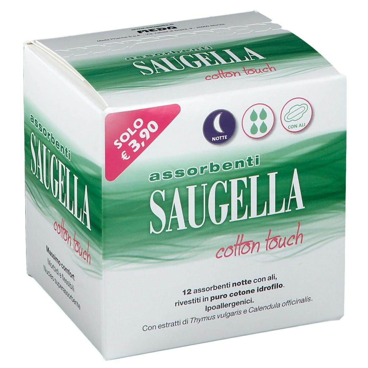 Saugella cotton touch assorbenti notte 12 pezzi taglio prezzo
