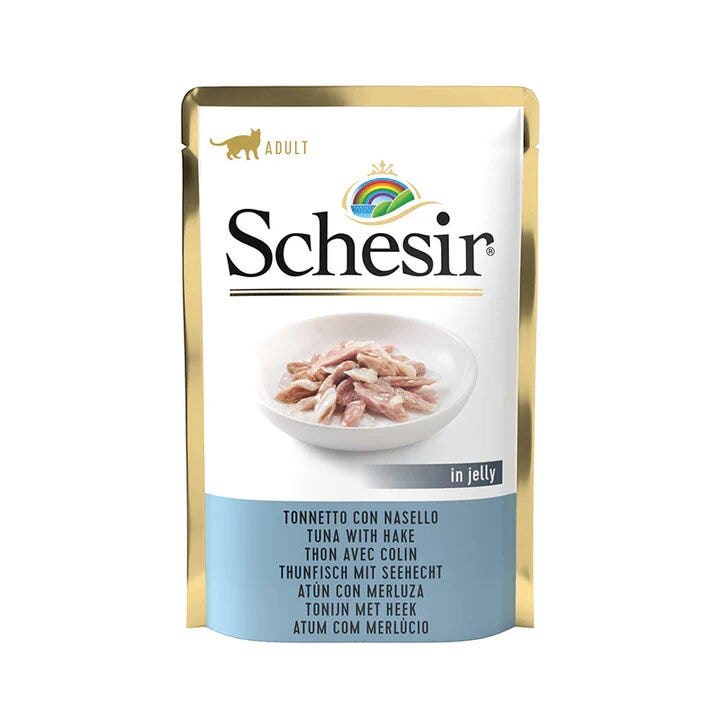 Schesir in jelly gatto tonnetto con nasello in gelatina 85g in busta