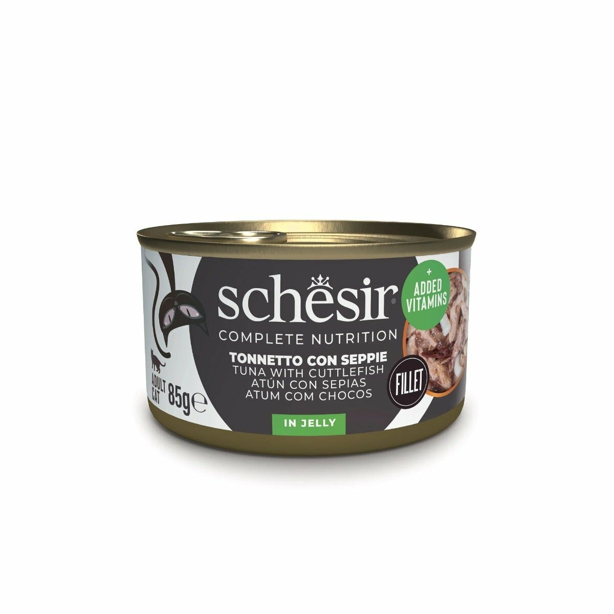 Schesir tonnetto con seppie in gelatina cibo umido gatti adulti lattina 85g