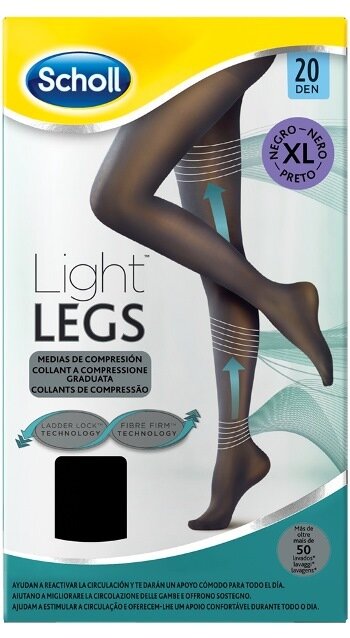 Scholl lightlegs 20 denari taglia xl colore nero 1 paio