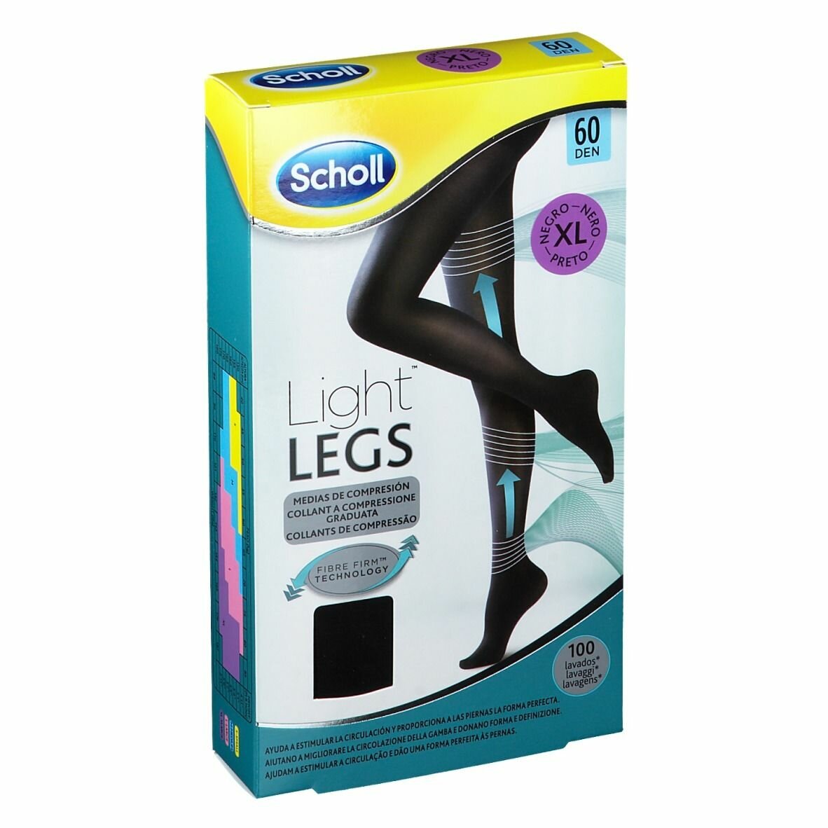 Scholl lightlegs 60 denari taglia xl colore nero 1 paio