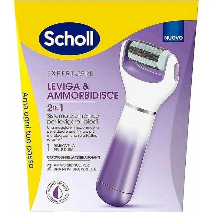 Scholl velvet leviga e ammorbidisce sistema di pedicure elettronico