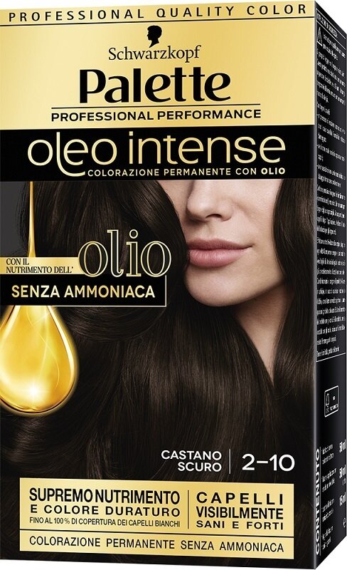 Schwarzkopf palette oleo intense colorazione permanente 2-10 castano scuro 173g