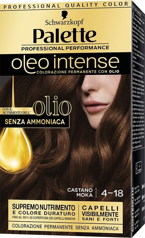 Schwarzkopf palette oleo intense colorazione permanente 4-18 castano moka 173g