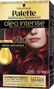 Schwarzkopf palette oleo intense senza ammoniaca con doppio olio attivatore 5-92 rosso intenso 173 g