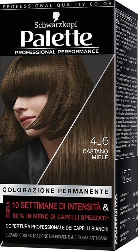 Schwarzkopf palette professional performance colorazione permanente per capelli tonalita' 4-6 castano miele 170 g