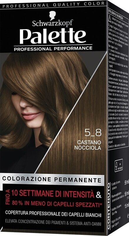 Schwarzkopf palette professional performance colorazione permanente per capelli tonalita' 5-8 castano nocciola 170 g