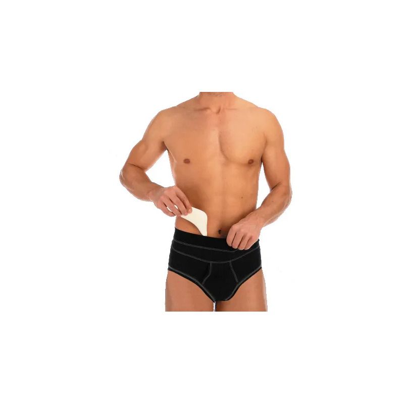 Scudotex cotton slip vita alta con 2 pelotte anatomiche in gomma cod.652 nero misura 3 (m)