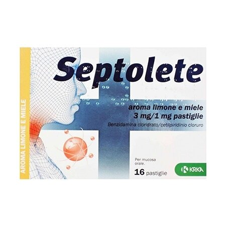 Septolete 3 mg + 1 mg limone miele16 pastiglie  