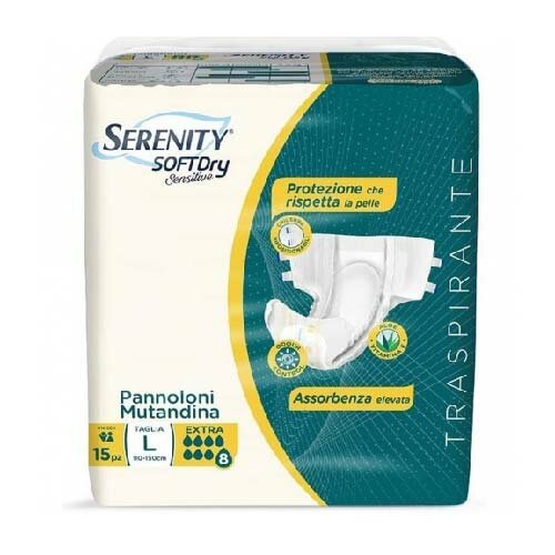 Serenity Softdry Pannoloni Mutandina Extra Taglia L 15 Pezzi 