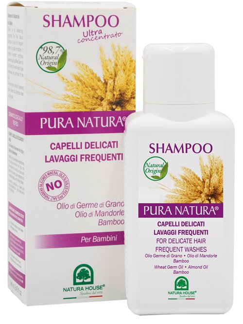 Shampoo per capelli delicati e per bambini con olio di germe di grano e mandorle 250 ml