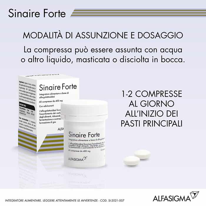 Sinaire 300 Galu Forte Contro Gas Intestinale 60 compresse