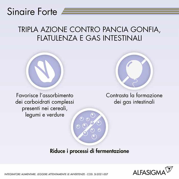 Sinaire 300 Galu Forte Contro Gas Intestinale 60 compresse