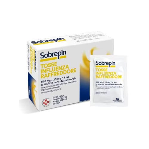 Sobrepin tosse influenza raffreddore 10 buste 650mg + 20mg + 4mg