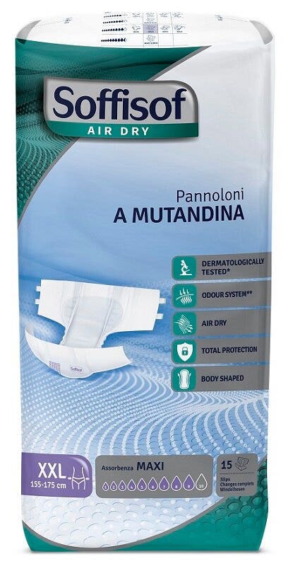 Soffisof air dry maxi pannolone a mutandina taglia 2xl 15 pezzi