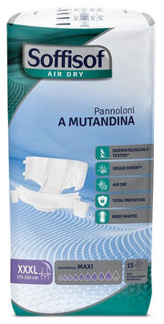 Soffisof air dry maxi pannolone a mutandina taglia 3xl 15 pezzi