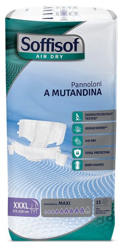 Soffisof air dry maxi pannolone a mutandina taglia 3xl 15 pezzi